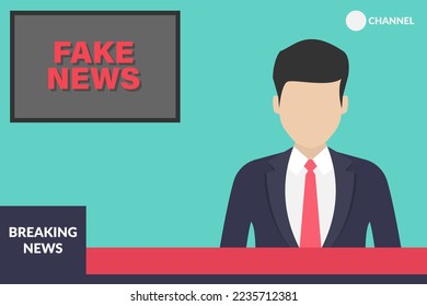 Broadcasting about fake news vector design illustration