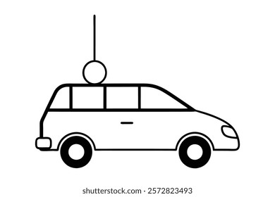 broadcasting car on white background