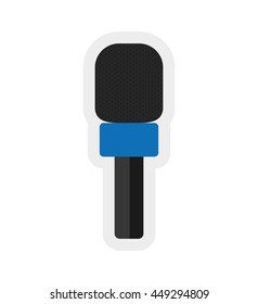 Broadcasting concept represented by microphone icon. isolated and flat illustration 
