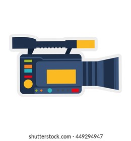 Broadcasting concept represented by videocamera icon. isolated and flat illustration 