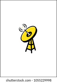 broadcasting dish bblack yellow