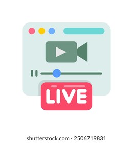 Broadcasting Flat Icons, Vector illustration