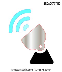Broadcasting icon communications concept symbol design Expand to any size, Change to any color