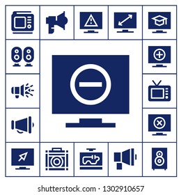  broadcasting icon set. 17 filled broadcasting icons.  Simple modern icons about  - Tv, Loudspeaker, Megaphone, Television, Amplifier