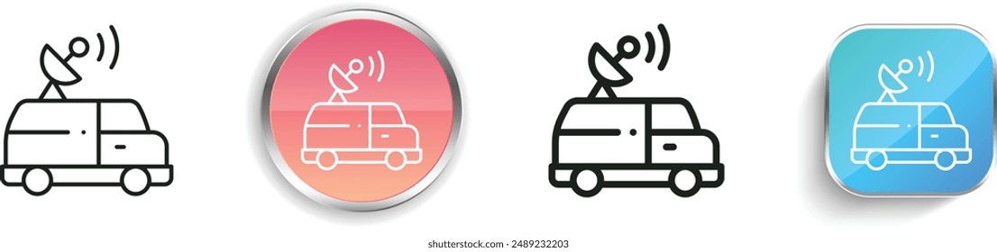 broadcasting icon. Thin Linear, Regular and Button Style Design Isolated On White Background