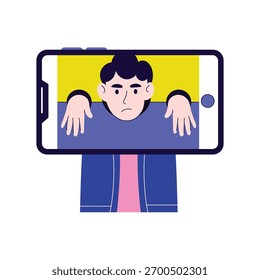 Transmisión de contenido en vivo o grabado en línea Ilustración
