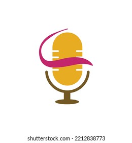 broadcasting logo vector illustration, mic.
