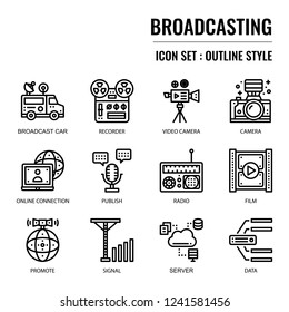 Broadcasting, pixel perfect icon, isolated on white background