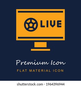 Broadcasting premium material ui ux isolated vector icon in navy blue and orange colors