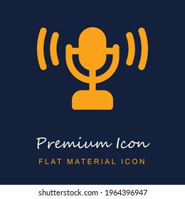 Emisiones de material premium ui ux icono vector aislado en colores azul marino y naranja