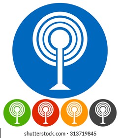 Broadcasting tower, broad cast icon.