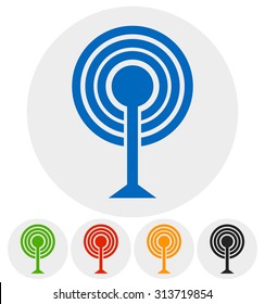 Broadcasting tower, broad cast icon.