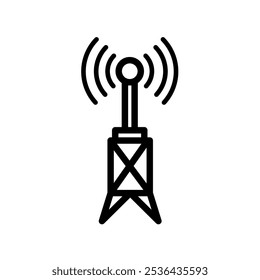 Sinal da antena do transmissor da torre de difusão - ícone do vetor