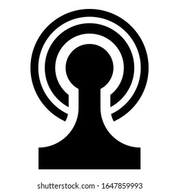 Broadcasting Wireless device Radio wave icon black color vector illustration flat style image