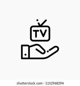 Broadcasting,channel icon.Display,electric symbol.Show,signal,tv vector symbol for web and mobile apps design