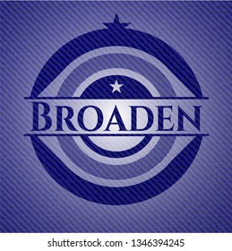 Broaden badge with denim background