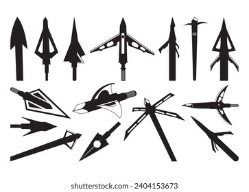 Broadhead Arrow Vector For Print, Broadhead Arrow Clipart, Broadhead Arrow vector Illustration