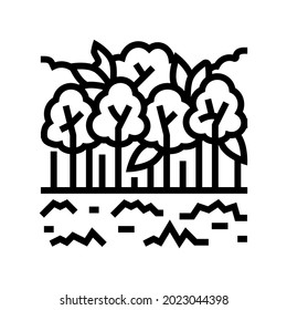 broadleaf forests line icon vector. broadleaf forests sign. isolated contour symbol black illustration