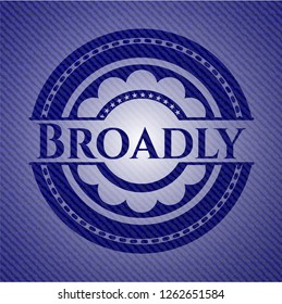 Broadly badge with jean texture