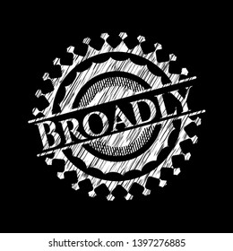Broadly chalk emblem written on a blackboard. Vector Illustration. Detailed.