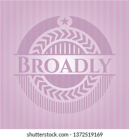 Broadly pink emblem