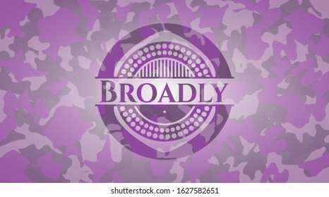Broadly pink and purple on camouflage texture. Vector Illustration. Detailed.