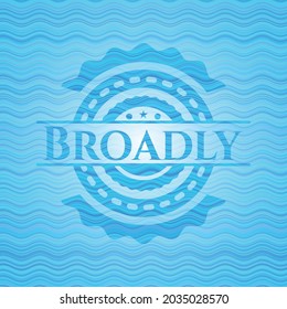 Broadly sky blue water style emblem. Vector Illustration. Detailed. 