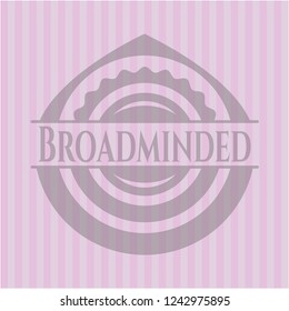 Broadminded badge with pink background