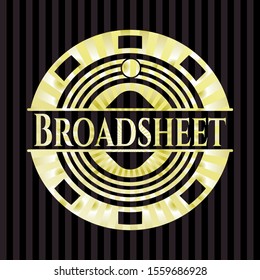 Broadsheet gold emblem. Vector Illustration. Detailed.