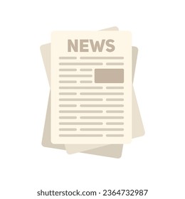 Broadsheet icon flat vector. News paper. Web journal isolated