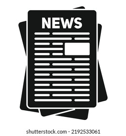 Broadsheet Icon Simple Vector. News Paper. Web Journal