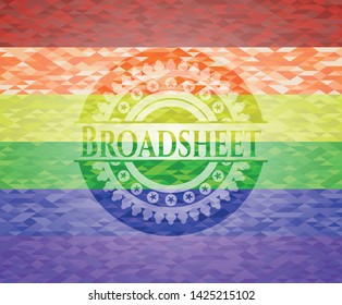 Broadsheet lgbt colors emblem. Vector Illustration. Mosaic.