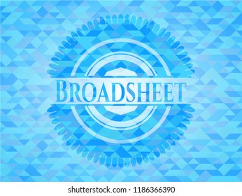 Broadsheet light blue emblem. Mosaic background