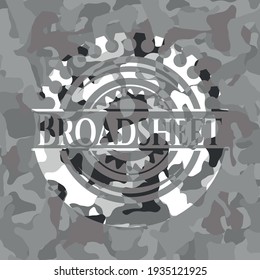 Broadsheet On Grey Camo Pattern 