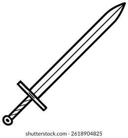 Broadsword vector line art on white background