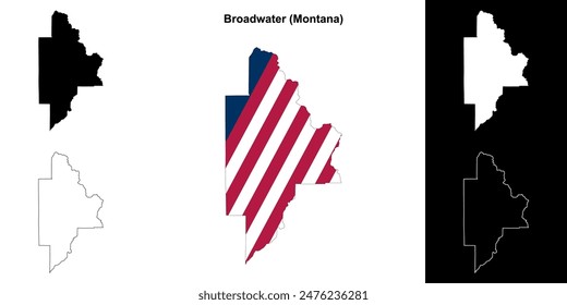 Broadwater County (Montana) outline map set