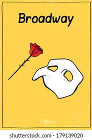 Cartel de dibujo a mano de Broadway