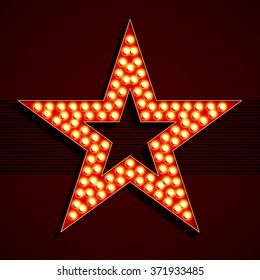 Broadway style light bulb star shape. Vector. svg