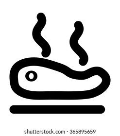 Broast Fish Bold Line Vector Icon