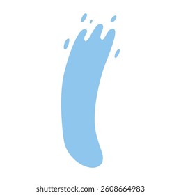 Broat of blue paint. Flat vector illustration isolated on white background.