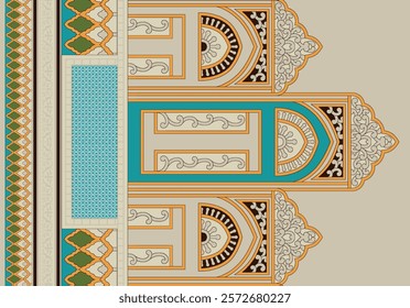 Brocade Border designs featuring intricate floral and paisley arrangements for wallpapers, gift wraps, and decor.