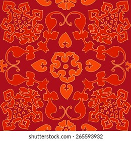 brocade floral medieval pattern, vector design
