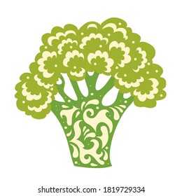 broccoli - abstract decorative vector vegetable print