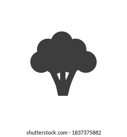 Broccoli black icon. Healthy food silhouette. Vector illustration isolated on white.