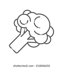 Broccoli black line icon. Natural vegetable. Healthy food. Pictogram for web page, mobile app, promo. UI/UX/GUI design element. Editable stroke.