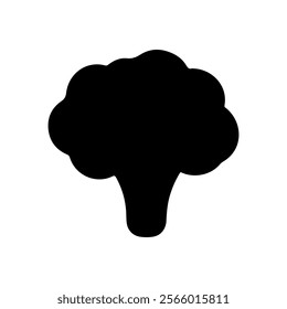 Broccoli black silhouette vector illustration on white background.

