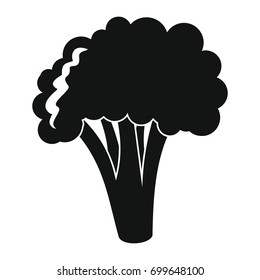 Broccoli black simple silhouette icon vector illustration for design and web isolated on white background. Broccoli vector object for labels, logos and advertising