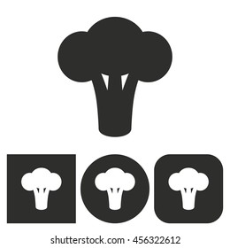 Broccoli - black and white icons. Vector illustration.