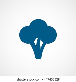 Broccoli Blue Flat Icon On White Background