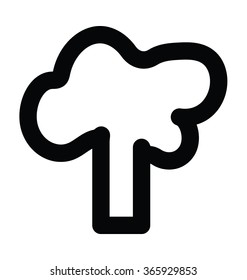 Broccoli Bold Line Vector Icon